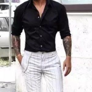 Diesel black Dress Blouse down up  snap  buttons Logo on shoulder Cotton Size M